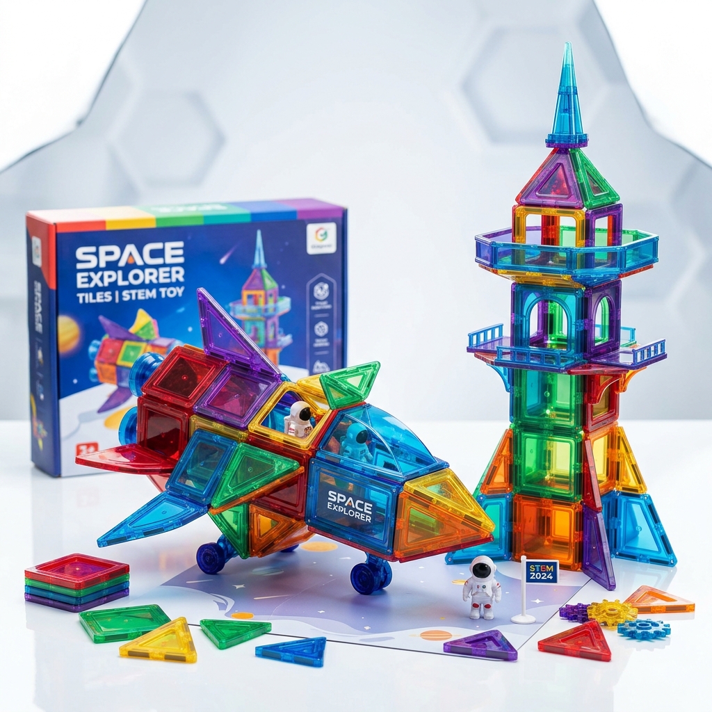 3D Magnetic Space Explorer Tiles (60 Pcs Set)