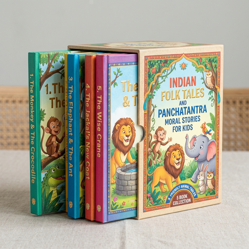 Indian Folk Tales & Panchatantra Moral Comics (Set of 5)