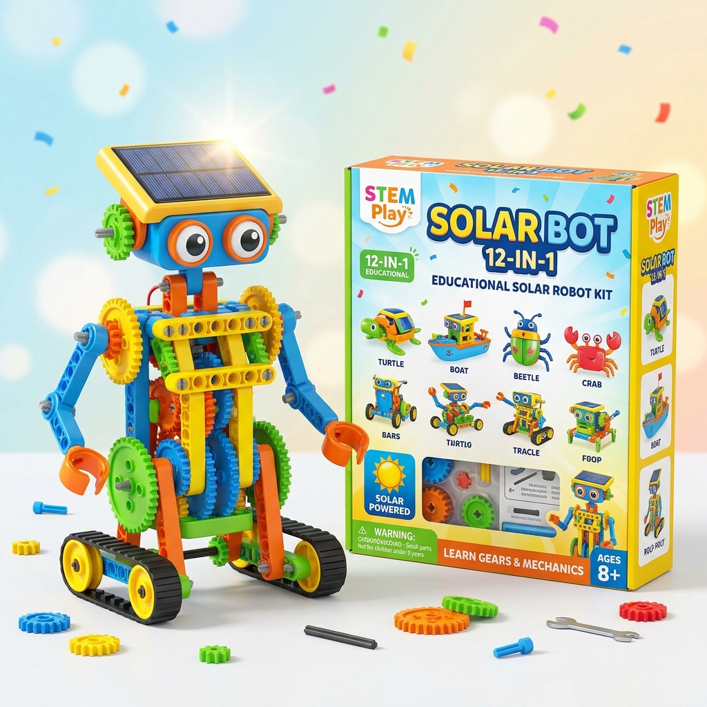 12-in-1 Solar STEM Educational Robot Kit